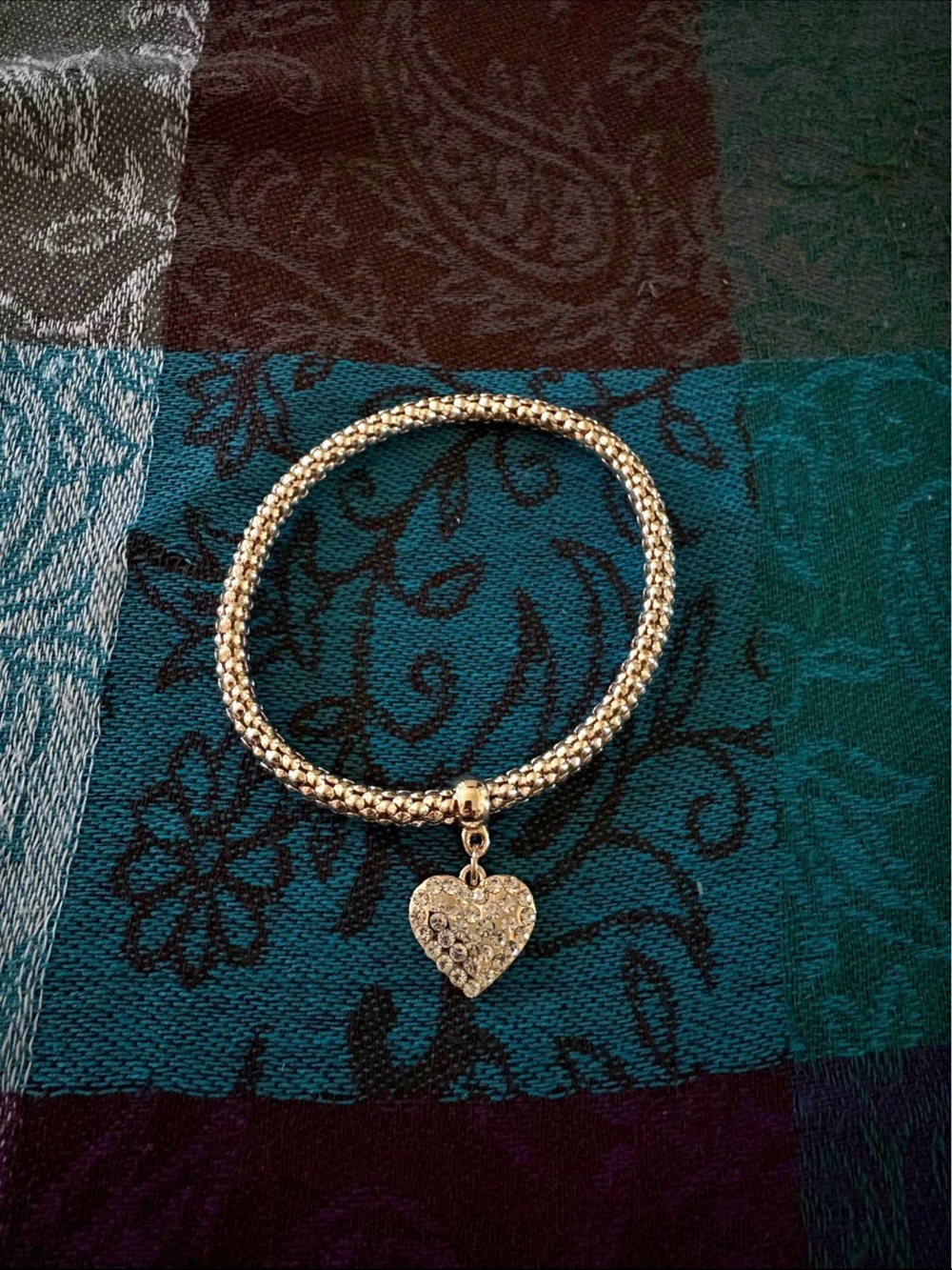 Gold Heart Charm Bracelet - Elegant Women's Jewelry